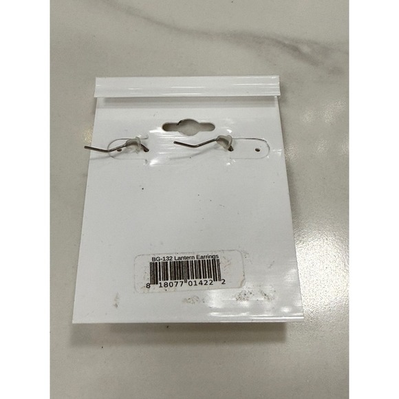 Coastlines Handmade USA Blue Lantern Drop Dangle Earrings Silver Accents - Picture 2 of 2